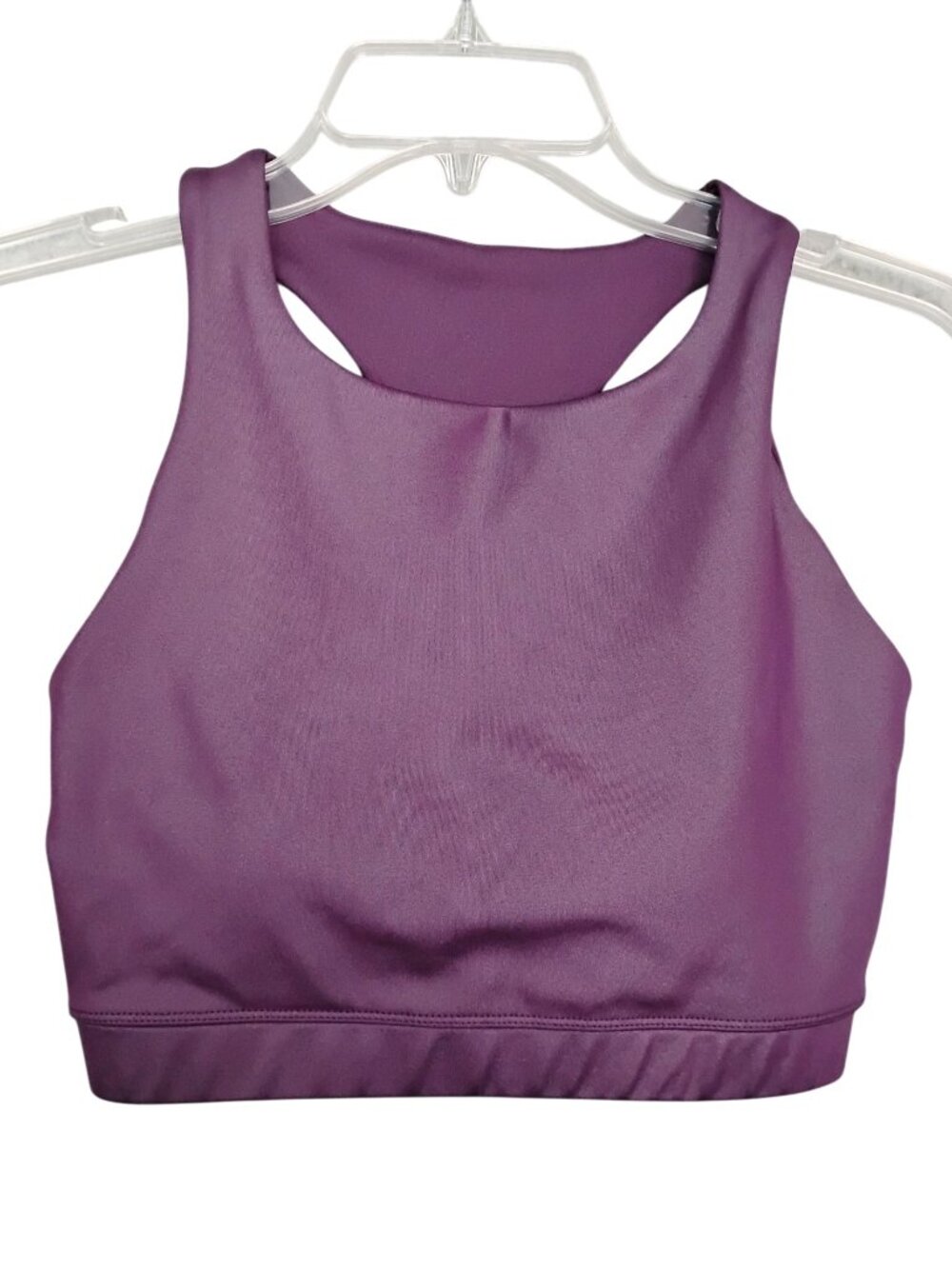 Tone It Up High Shine Long Line Sport Bra Size Medium Deep Purple Removable Pads